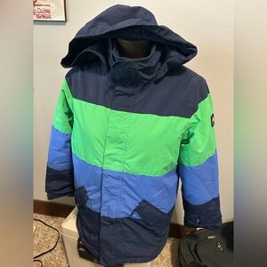 Burton YXL Snowboarding Colorblock Jacket - Blue and Green